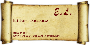 Eiler Luciusz névjegykártya